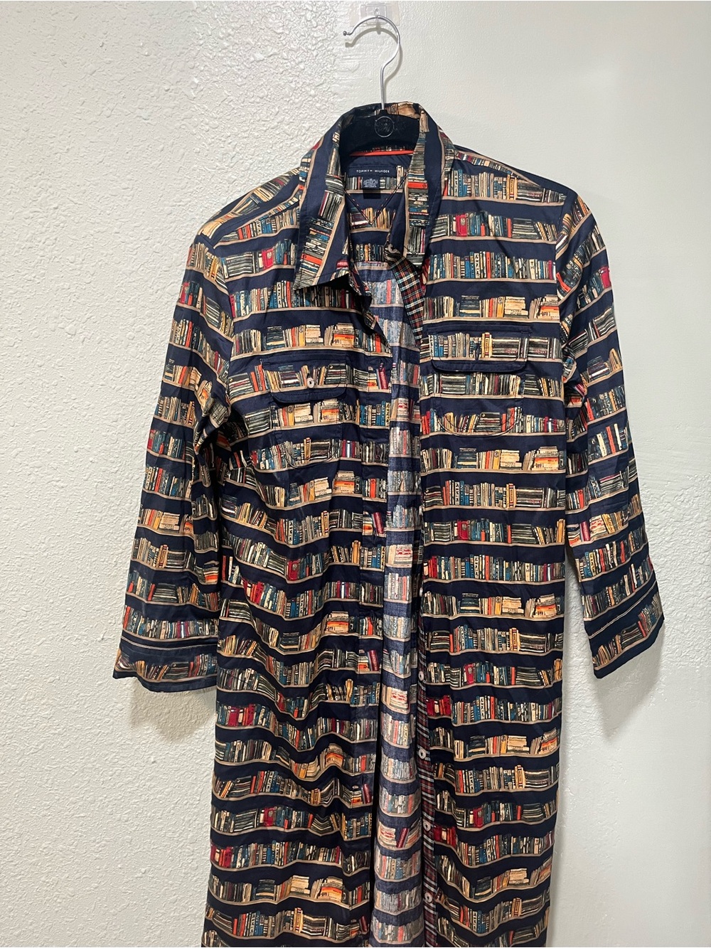 Tommy Hilfiger Black Bookprint Trench Coat